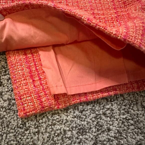 J. Crew orange and pink plaid tweed No. 2 pencil skirt size 8 - Picture 4 of 10